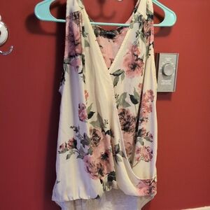 West Kei Floral Tank Top in Cream and Pink
